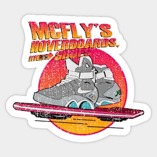 Marty McFly Hoverboards and Shoes - Grunge Sticker